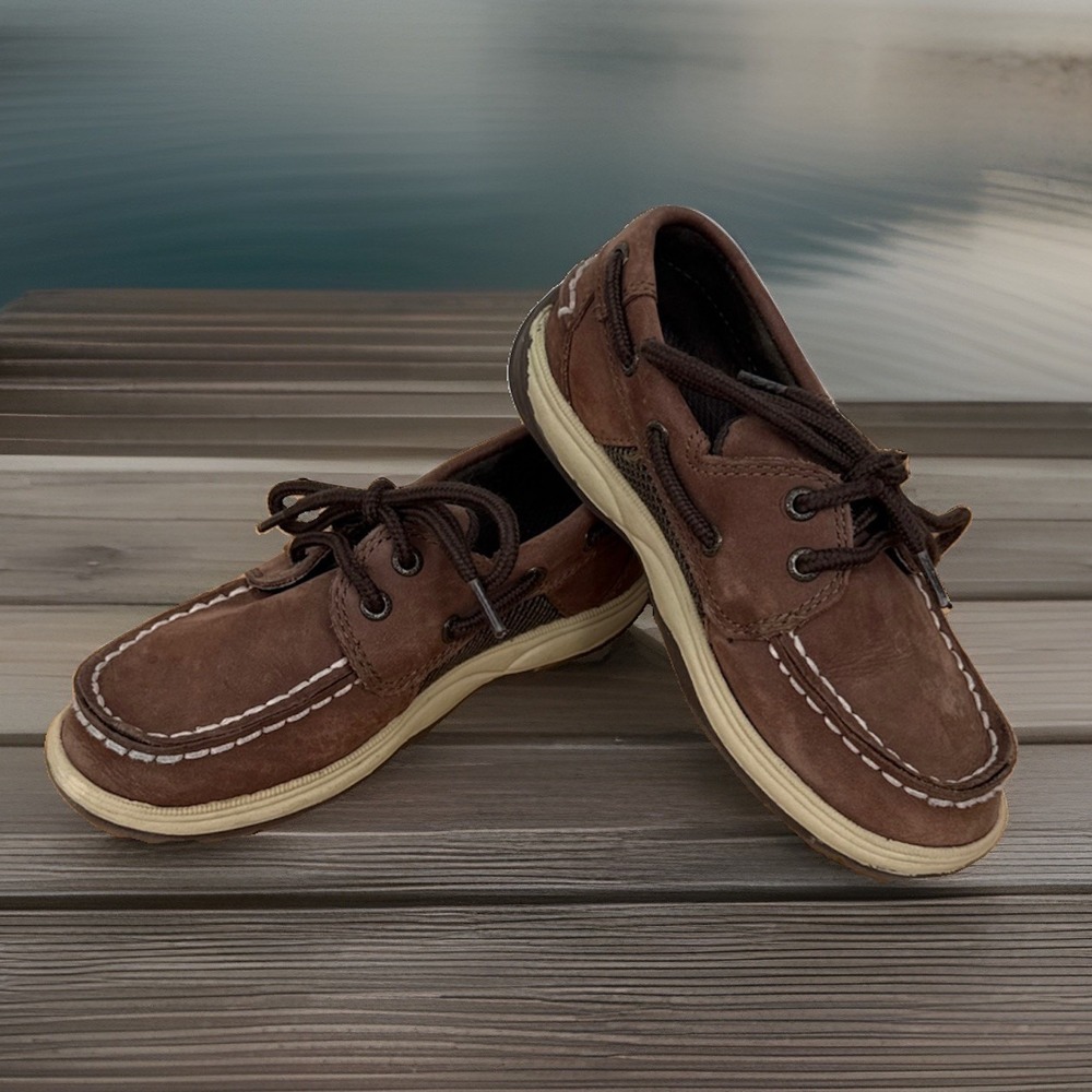 Sperry Top-Sider Boys Intrepid Leather Boat Shoes Cigar Brown  10 CB25328A